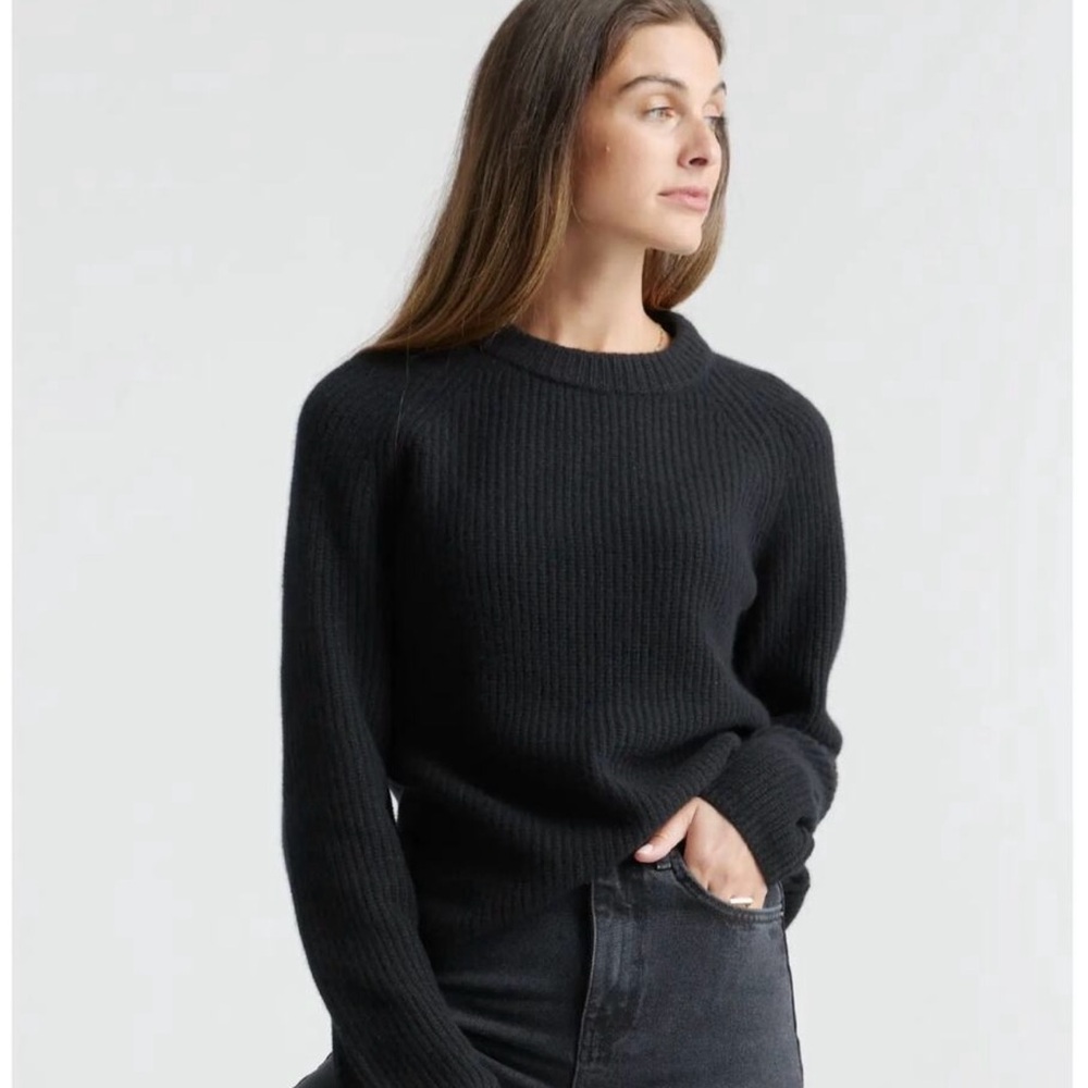 Quince Black Crew Neck Sweater